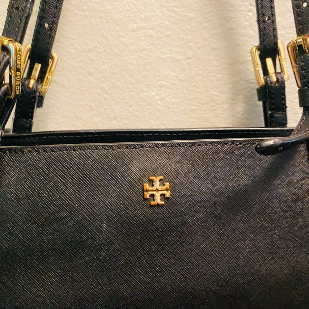 Tory Burch York Buckle Black Saffiano Leather Tote - Picture 3 of 12